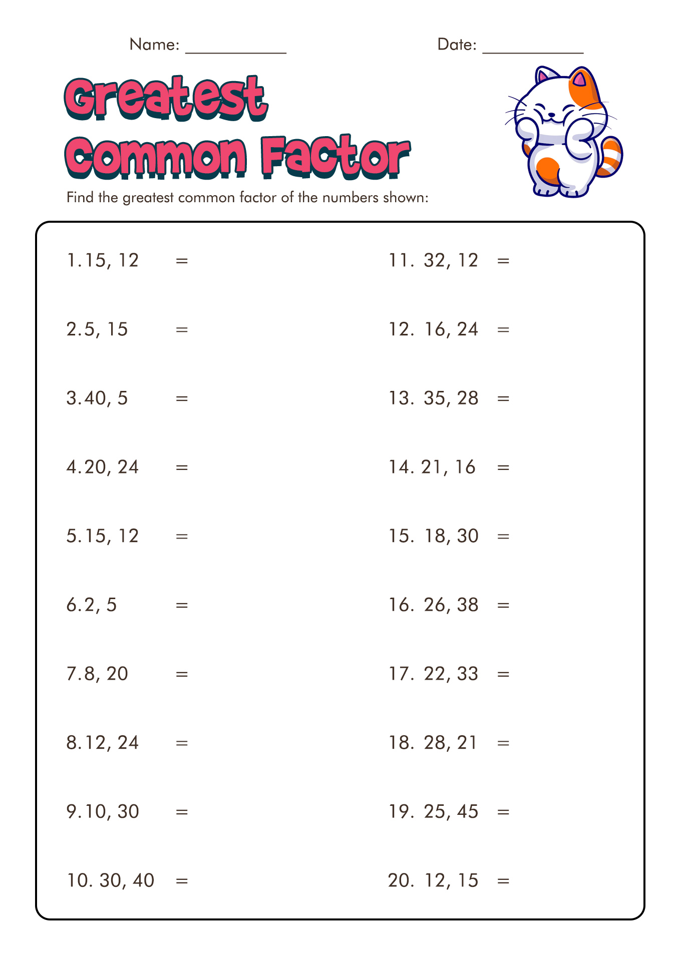 65 Factoring By Gcf Worksheet 14