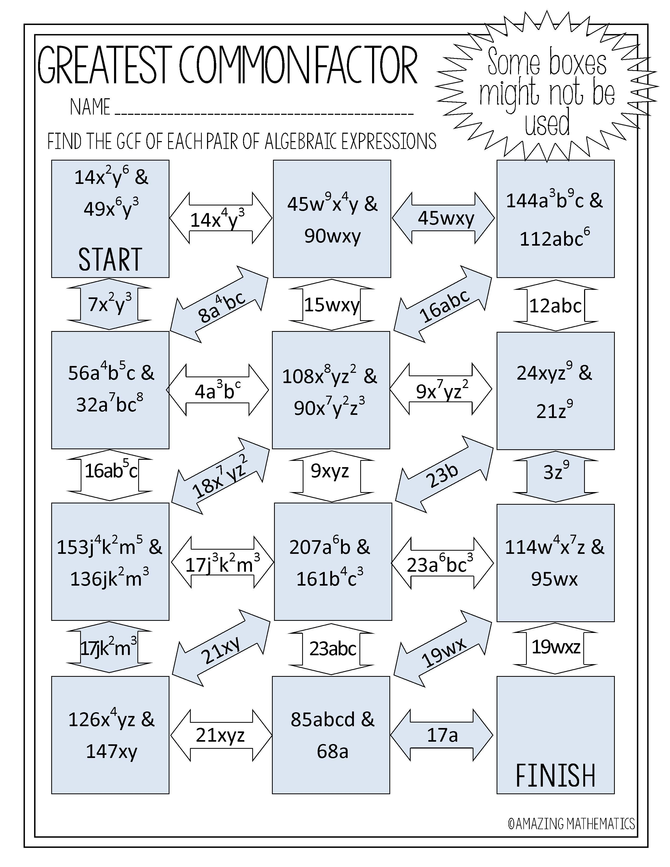 65 Factoring By Gcf Worksheet 2