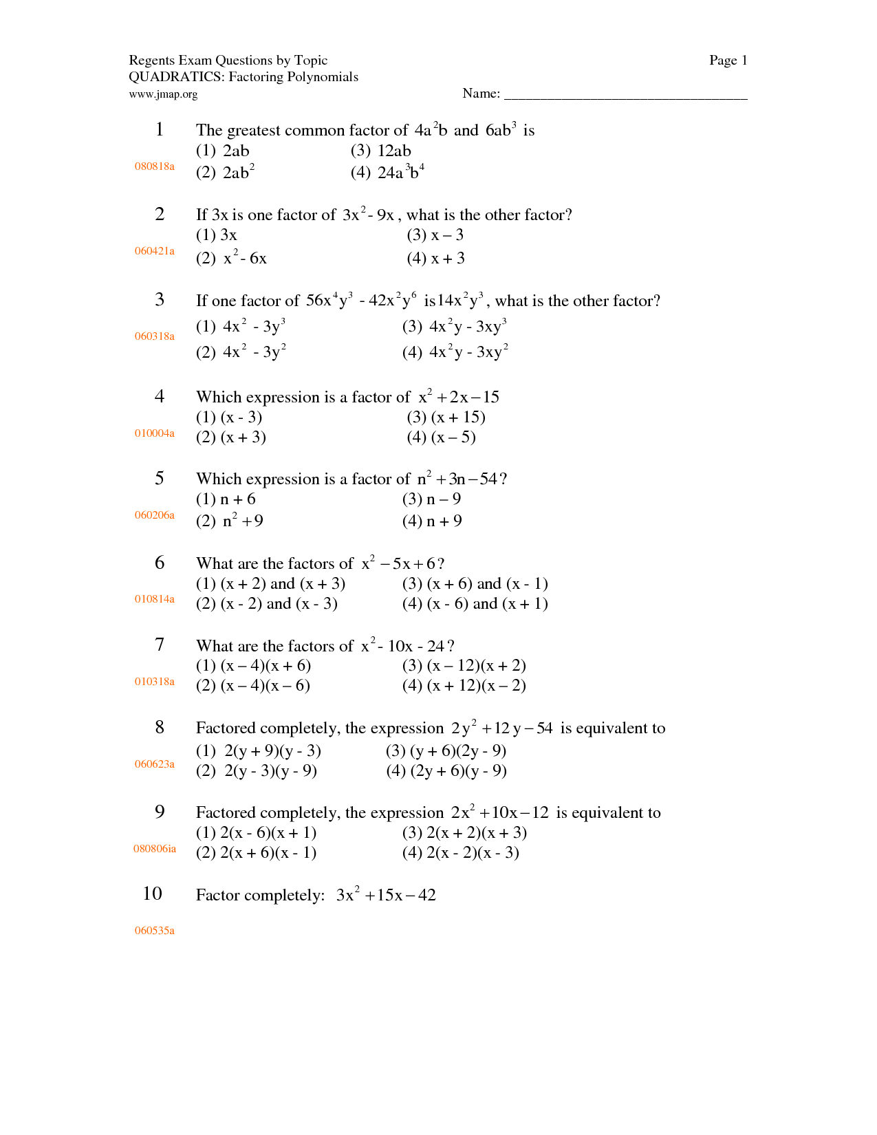 65 Factoring By Gcf Worksheet 33