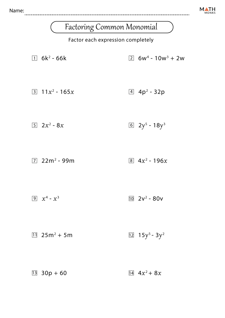 65 Factoring By Gcf Worksheet 35