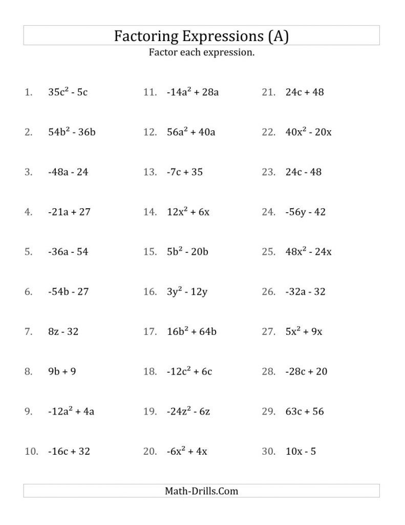 65 Factoring By Gcf Worksheet 42