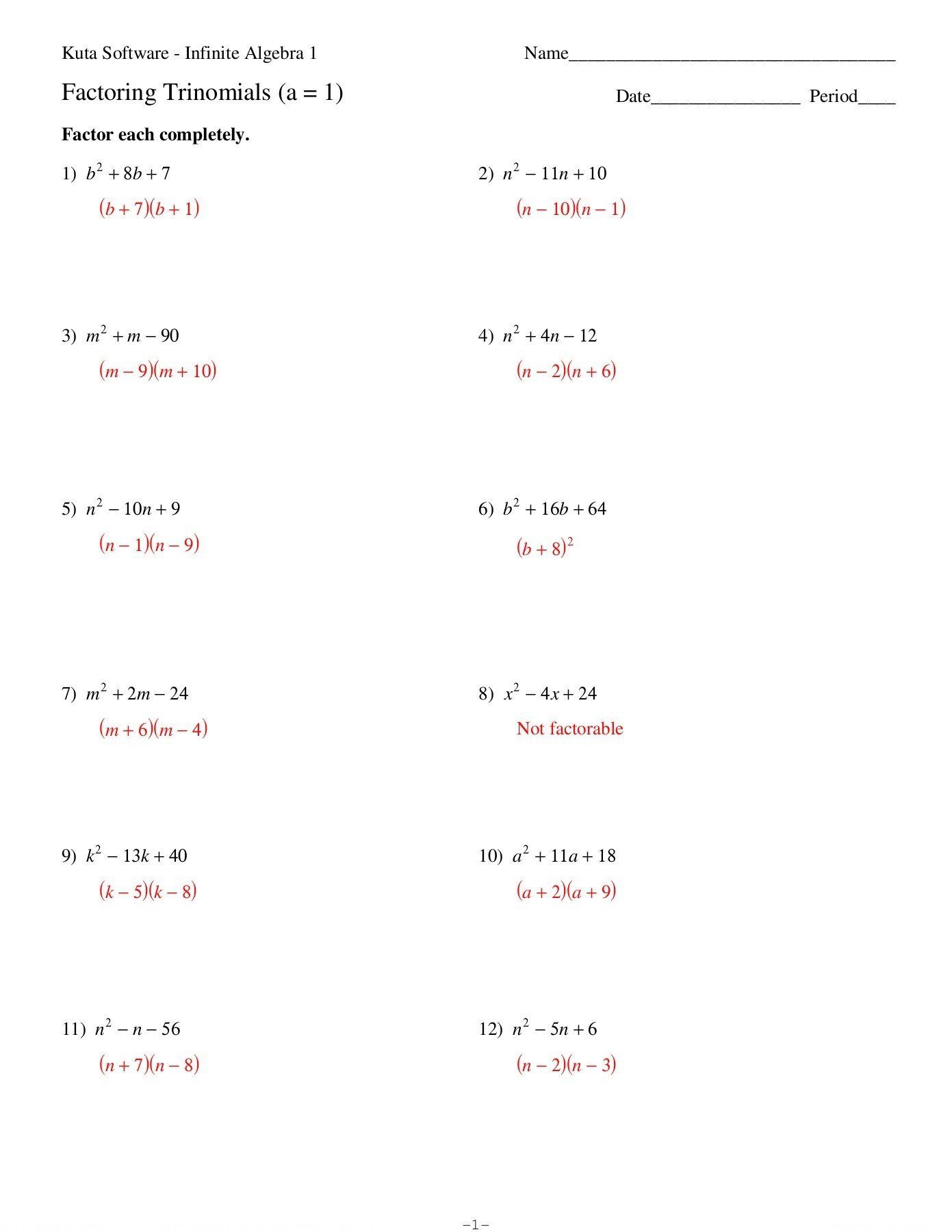 65 Factoring By Gcf Worksheet 60