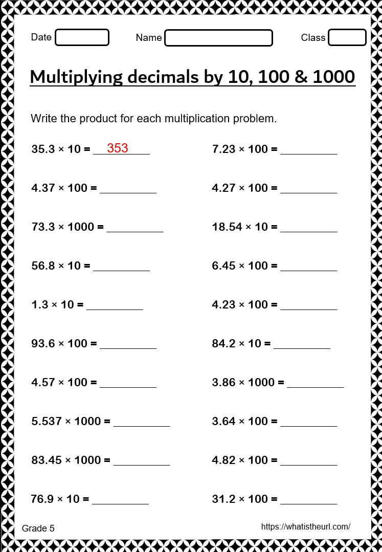 76 Multiply By Decimals Worksheet 12