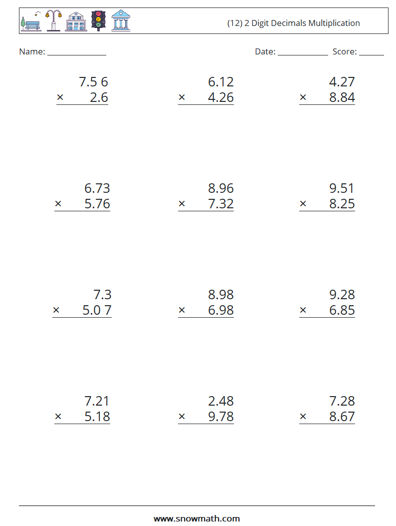 76 Multiply By Decimals Worksheet 22