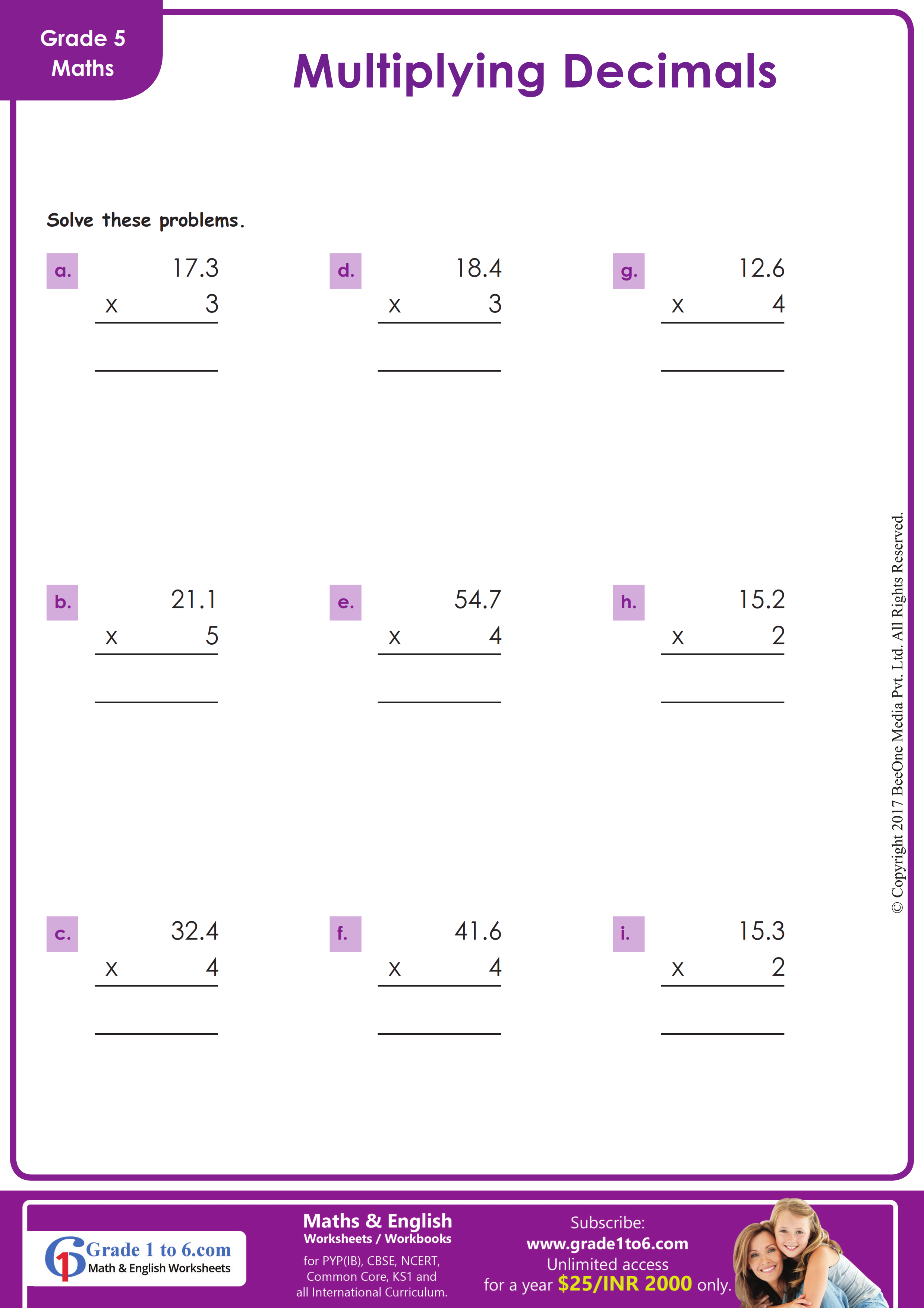 76 Multiply By Decimals Worksheet 24