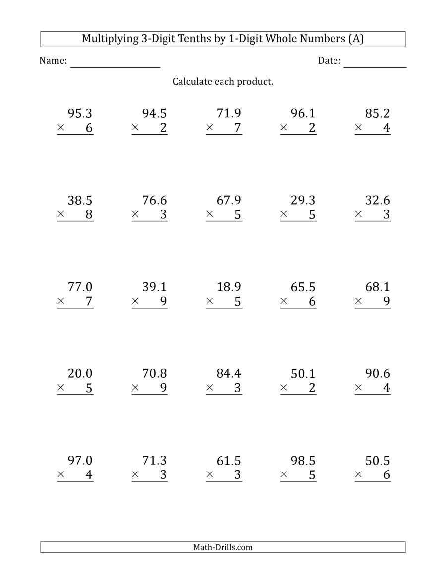 76 Multiply By Decimals Worksheet 25