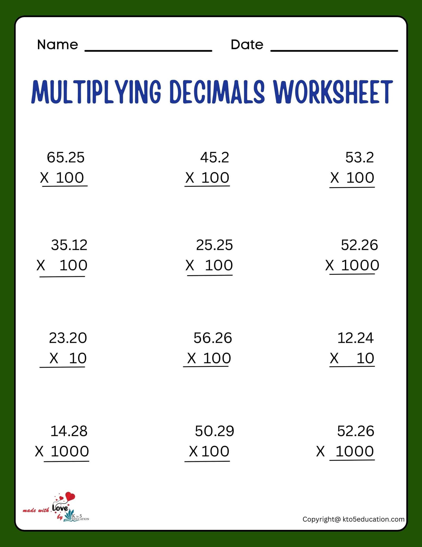 76 Multiply By Decimals Worksheet 26