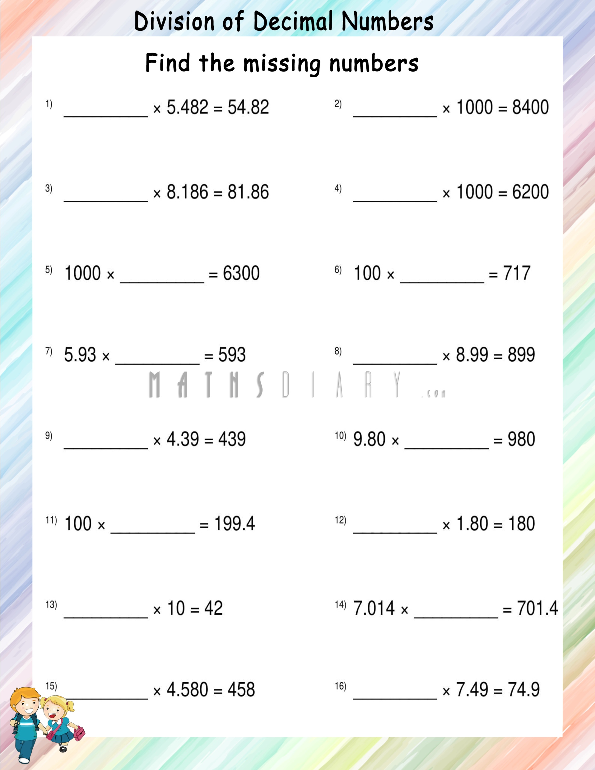 76 Multiply By Decimals Worksheet 27