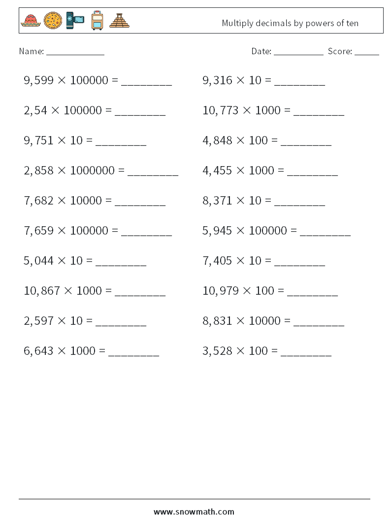 76 Multiply By Decimals Worksheet 47