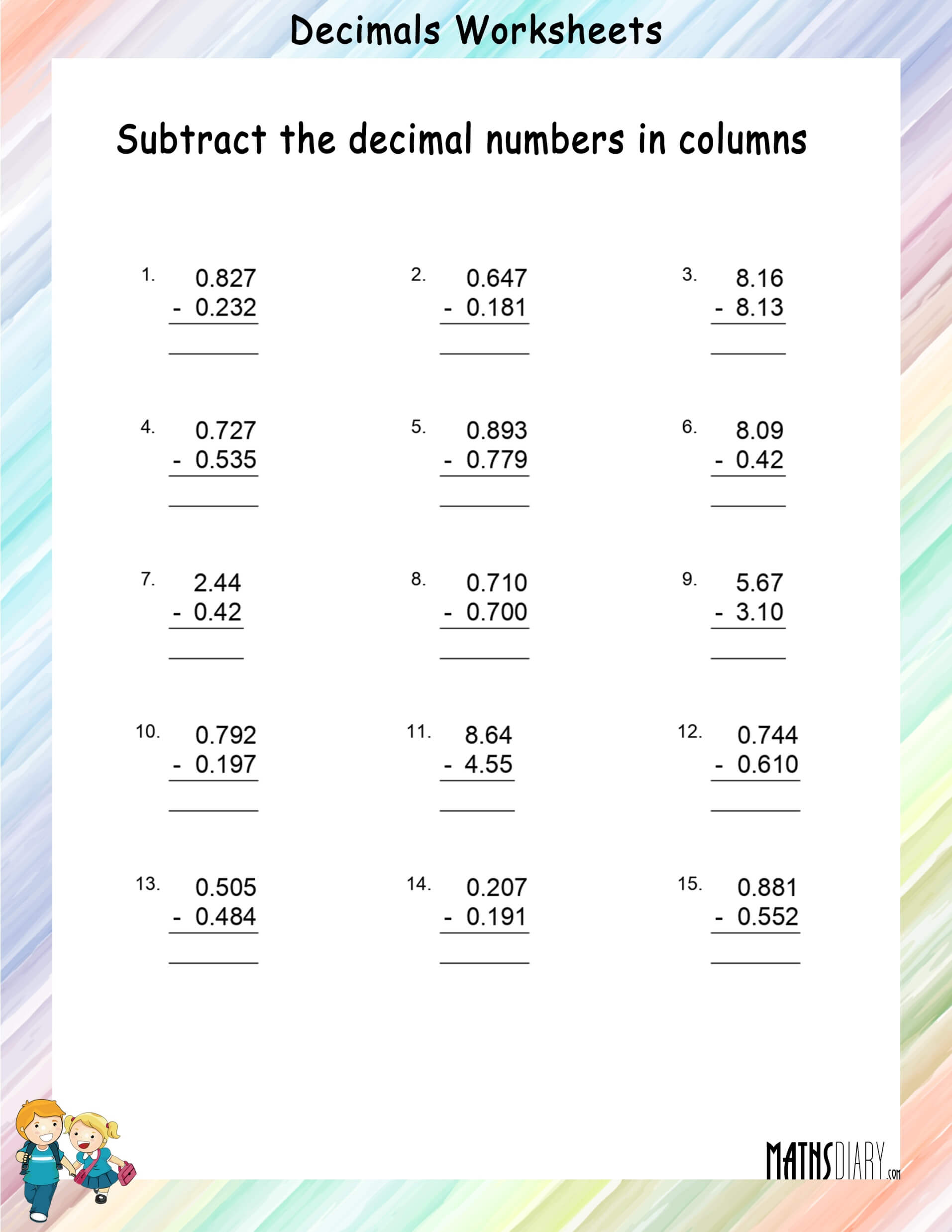 76 Multiply By Decimals Worksheet 53