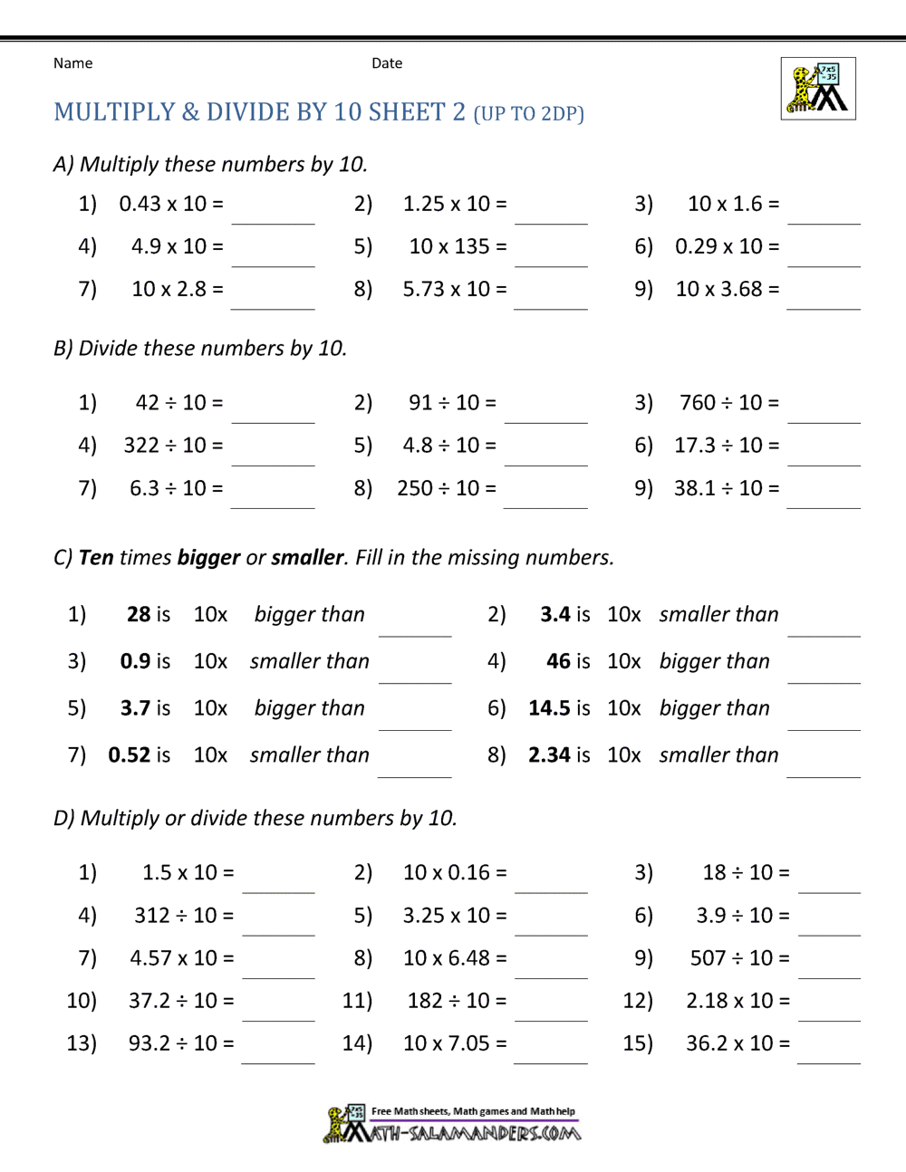 76 Multiply By Decimals Worksheet 63