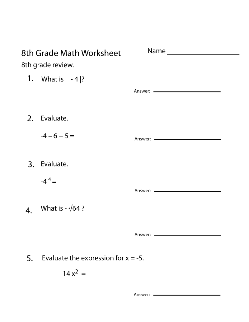 Best 60+ Math Worksheets 8Th Grade 21