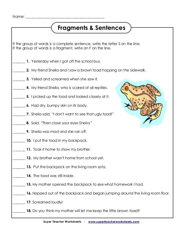 Best 65 Sentence Or Fragment Worksheet 1