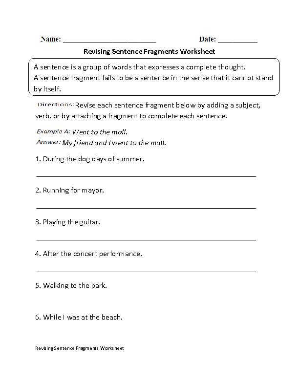 Best 65 Sentence Or Fragment Worksheet 13