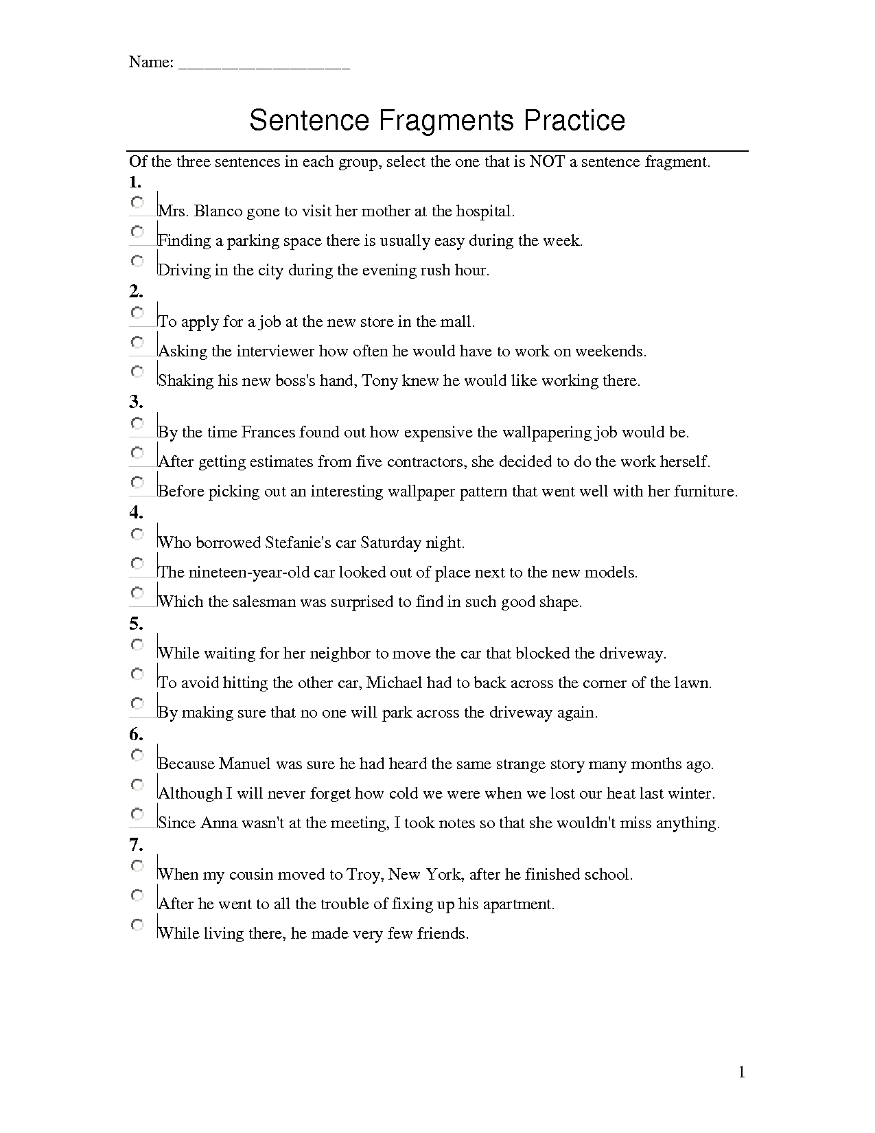 Best 65 Sentence Or Fragment Worksheet 17