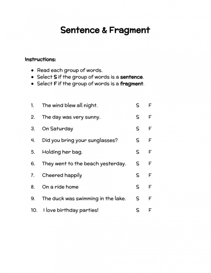 Best 65 Sentence Or Fragment Worksheet 21