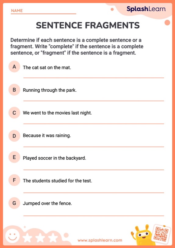 Best 65 Sentence Or Fragment Worksheet 36