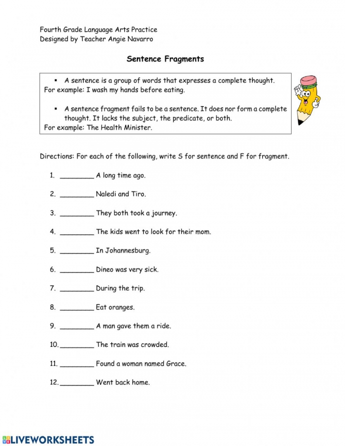 Best 65 Sentence Or Fragment Worksheet 37