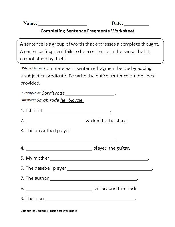 Best 65 Sentence Or Fragment Worksheet 4