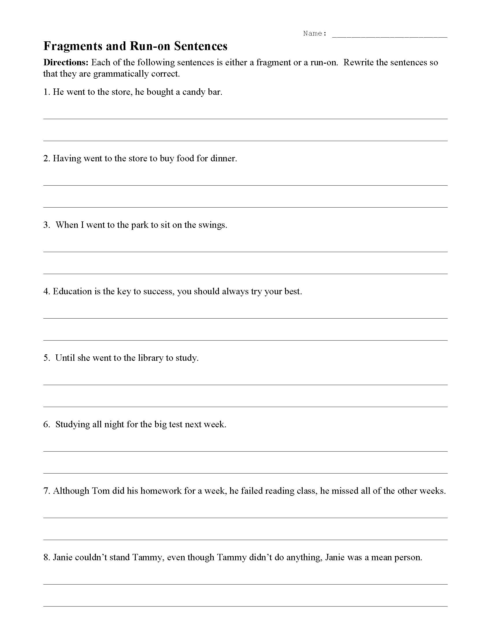 Best 65 Sentence Or Fragment Worksheet 42