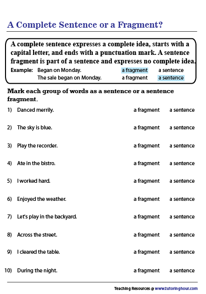 Best 65 Sentence Or Fragment Worksheet 47