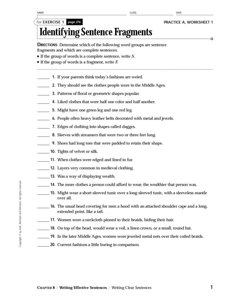 Best 65 Sentence Or Fragment Worksheet 48