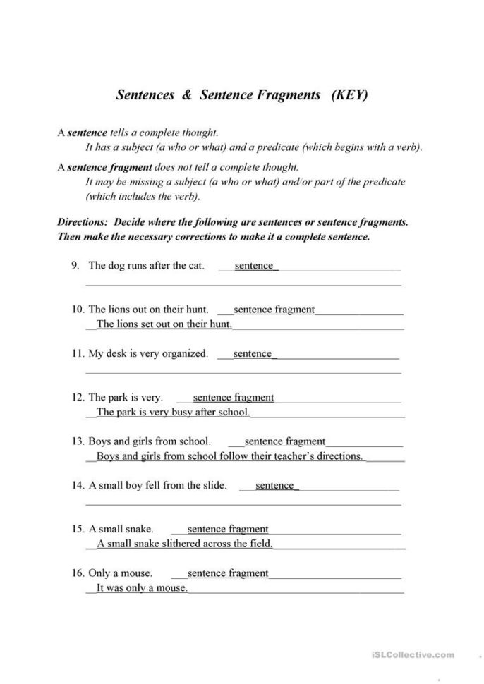 Best 65 Sentence Or Fragment Worksheet 50