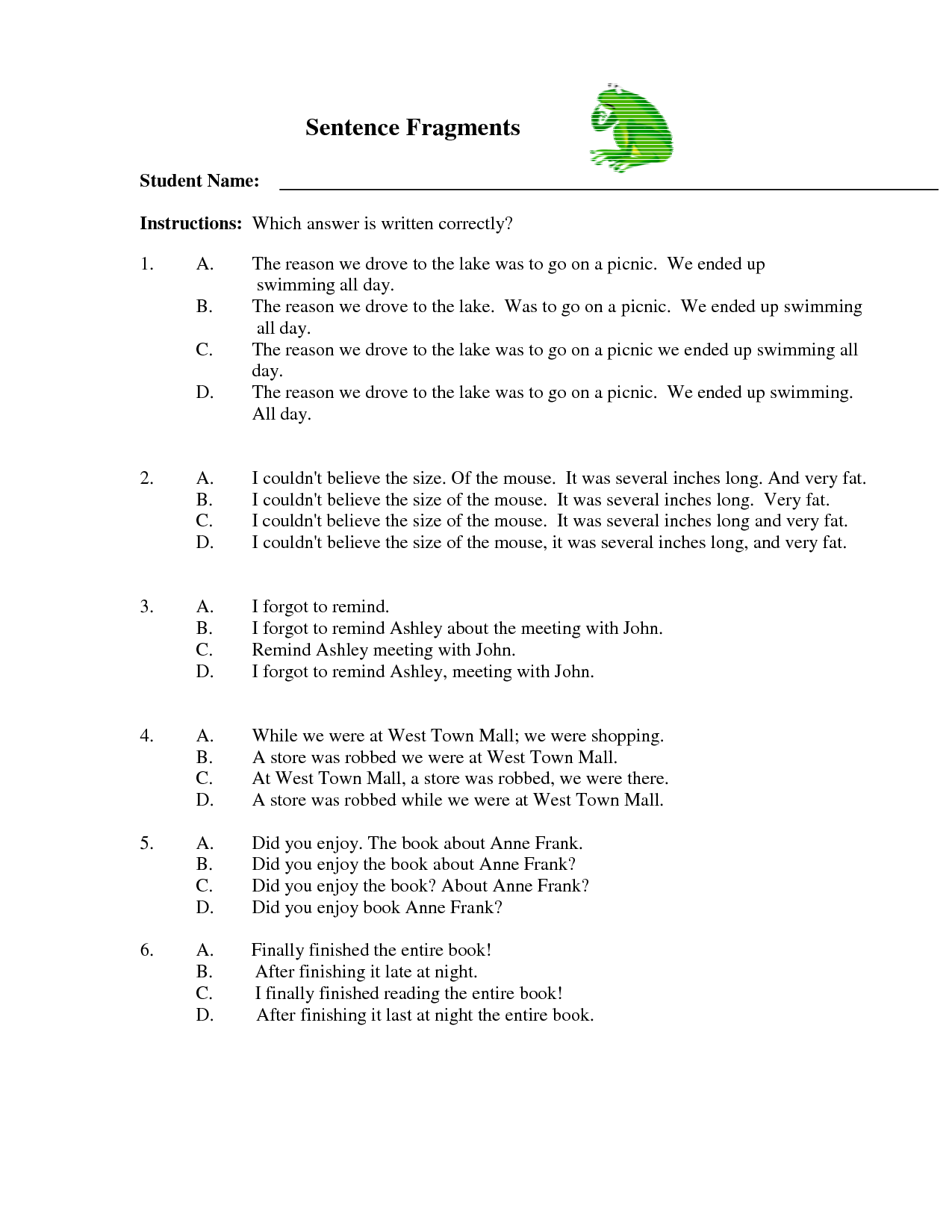 Best 65 Sentence Or Fragment Worksheet 54