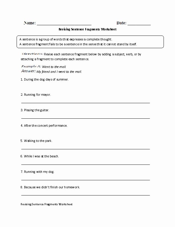 Best 65 Sentence Or Fragment Worksheet 56