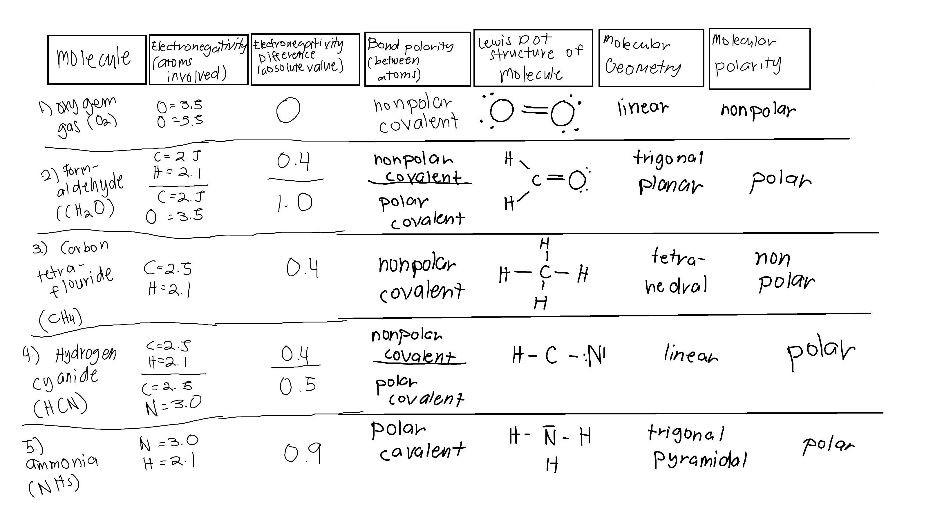 Save 62+ Polarity Of Molecules Worksheets 14