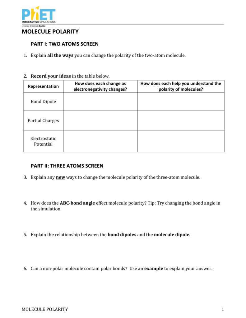 Save 62+ Polarity Of Molecules Worksheets 21