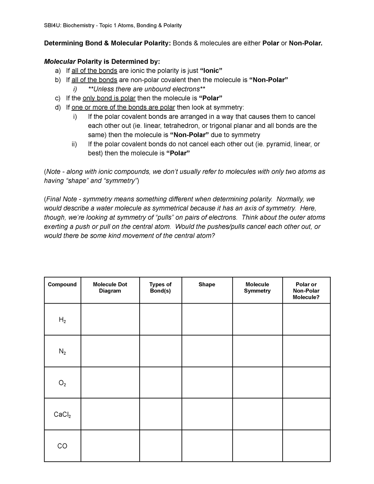 Save 62+ Polarity Of Molecules Worksheets 44