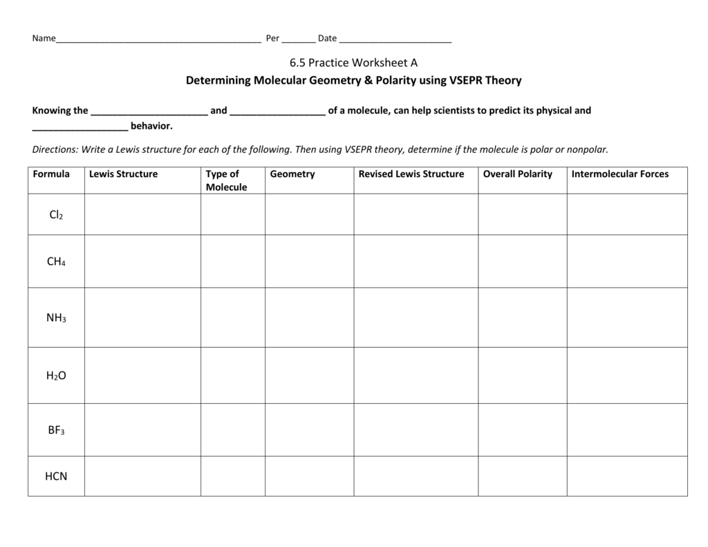 Save 62+ Polarity Of Molecules Worksheets 58