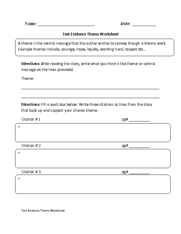 50 Citing Text Evidence Worksheets 16