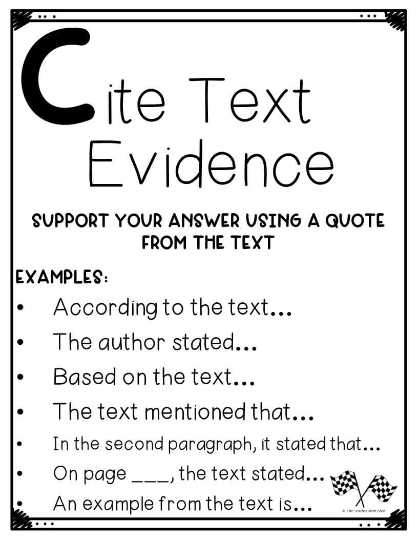 50 Citing Text Evidence Worksheets 18