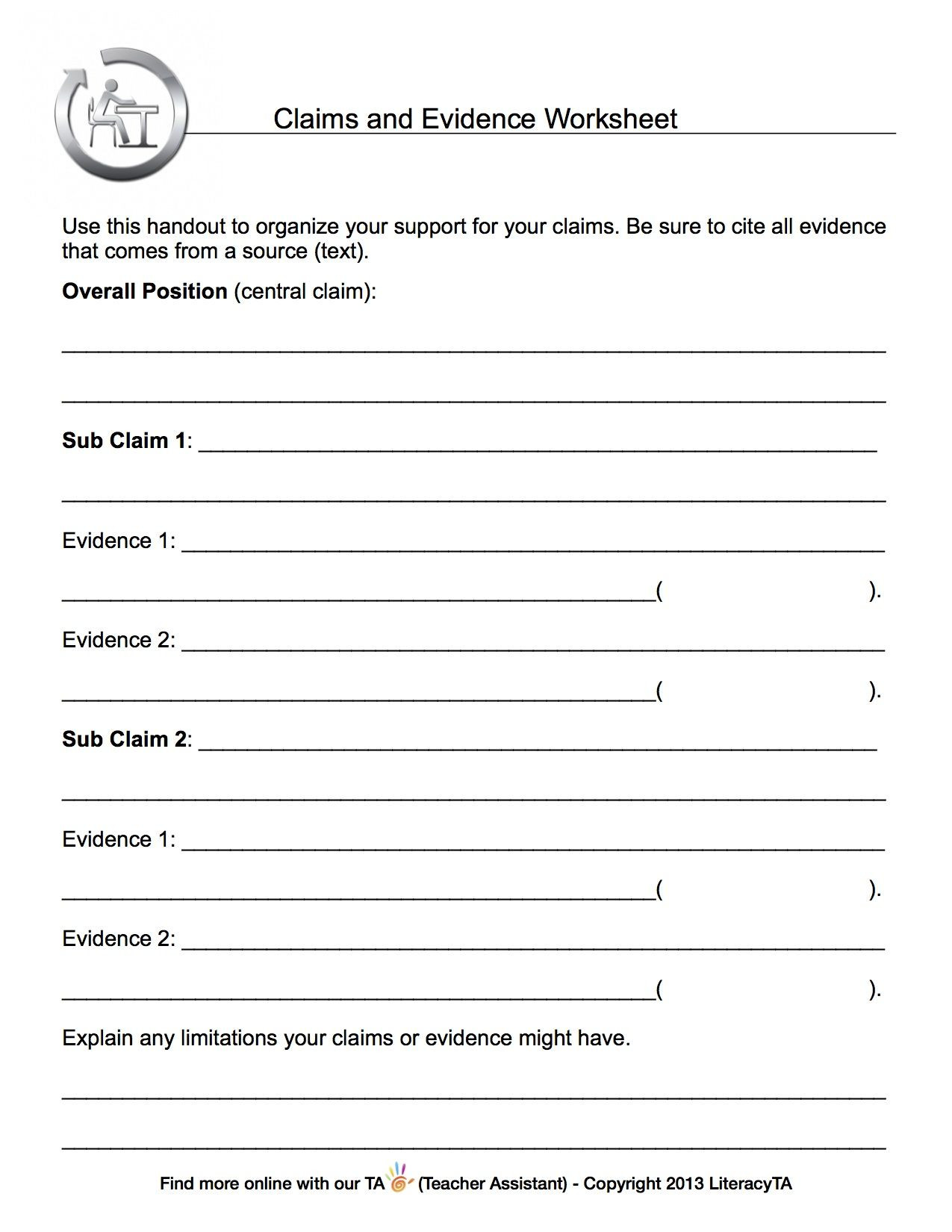 50 Citing Text Evidence Worksheets 3