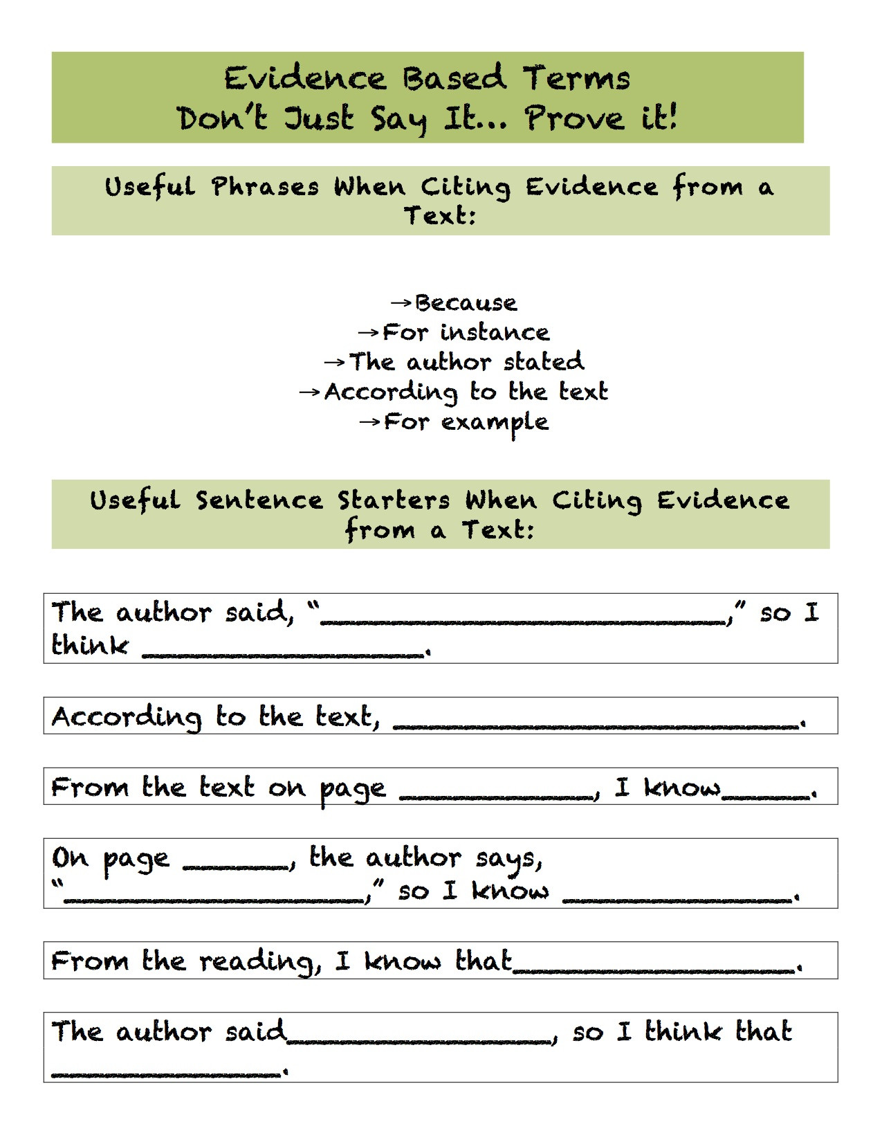 50 Citing Text Evidence Worksheets 39