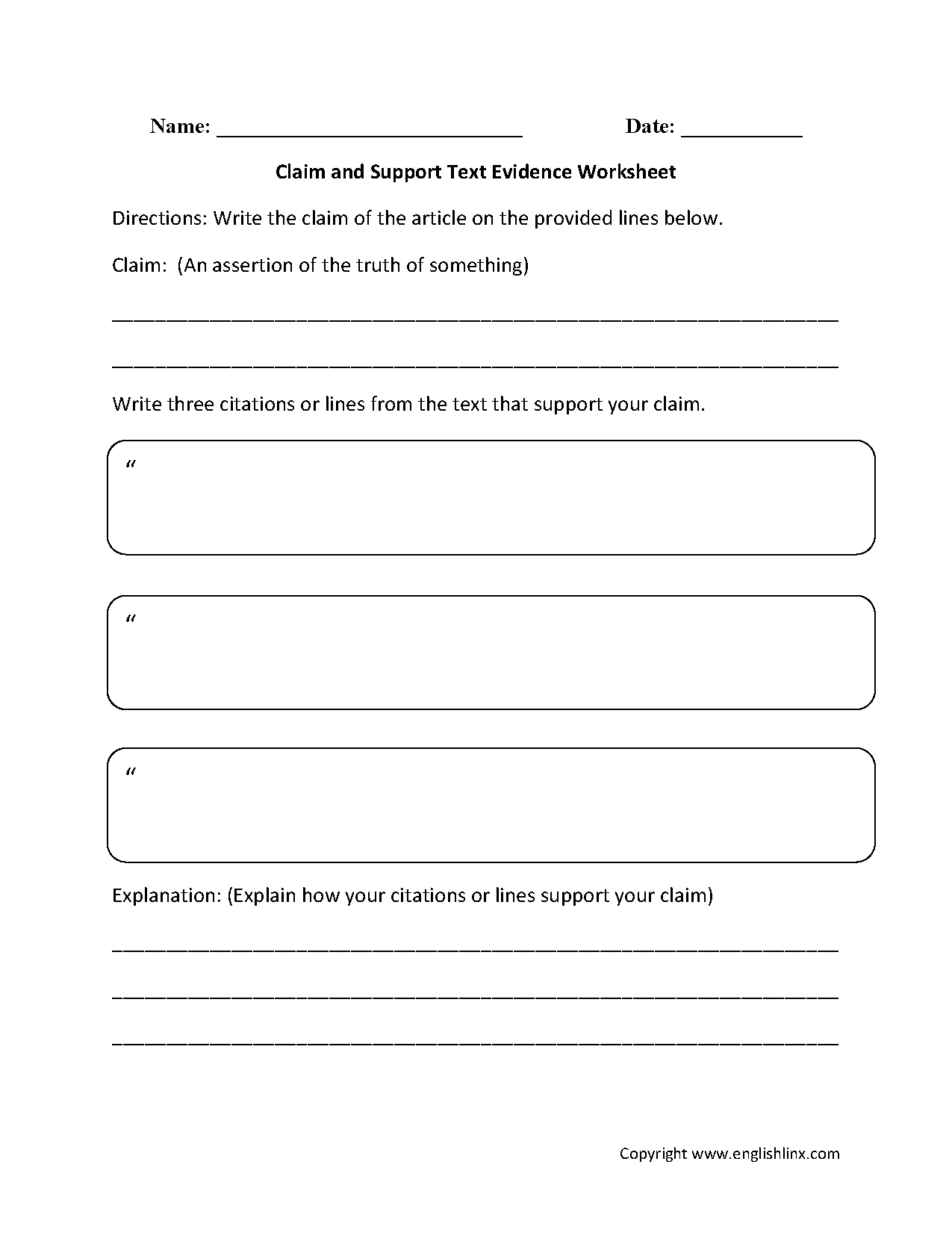 50 Citing Text Evidence Worksheets 43