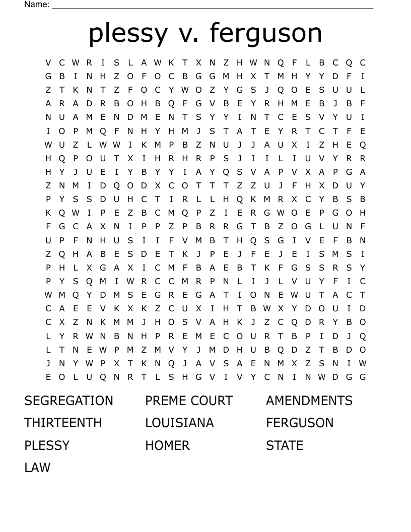 50 Plessy V Ferguson Worksheets 19