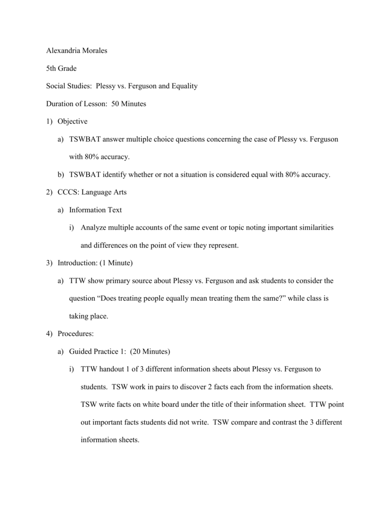 50 Plessy V Ferguson Worksheets 32