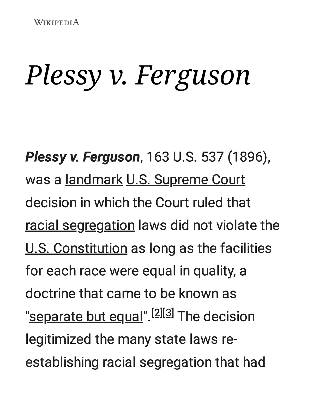 50 Plessy V Ferguson Worksheets 6