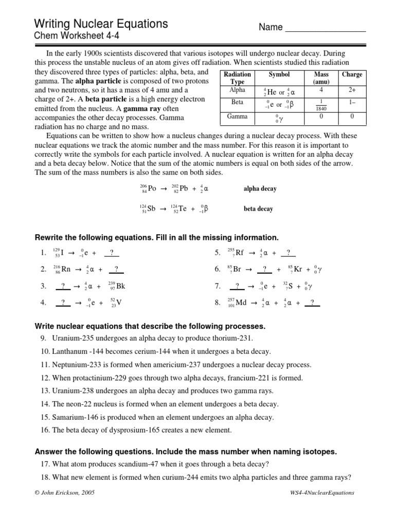 50 Radioactive Decay Worksheets Answers 12