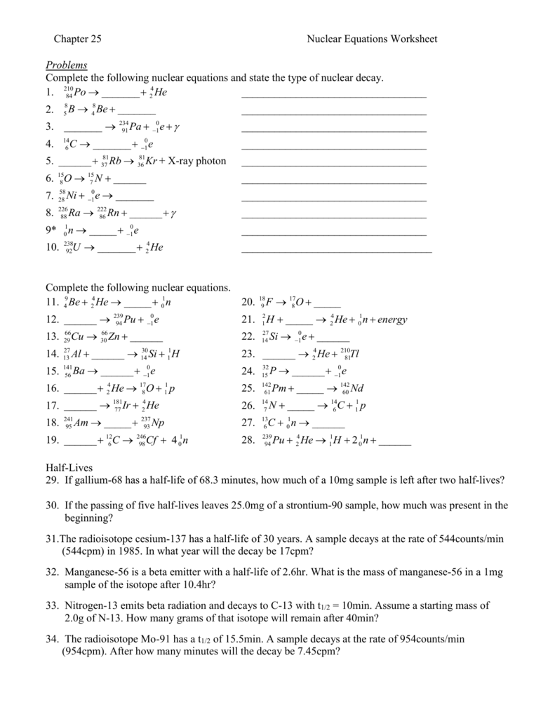 50 Radioactive Decay Worksheets Answers 13