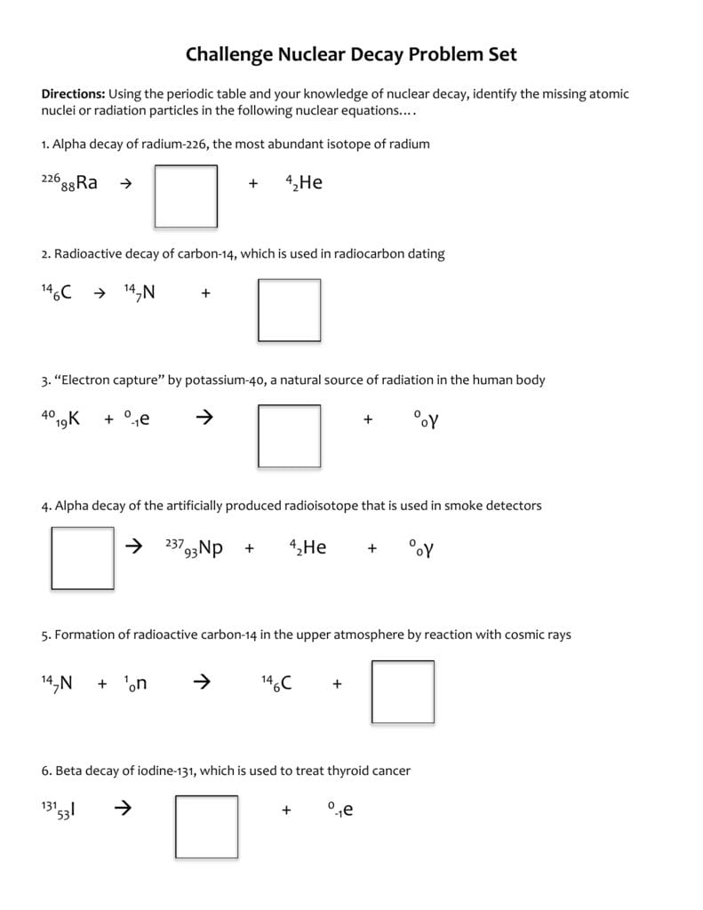 50 Radioactive Decay Worksheets Answers 35