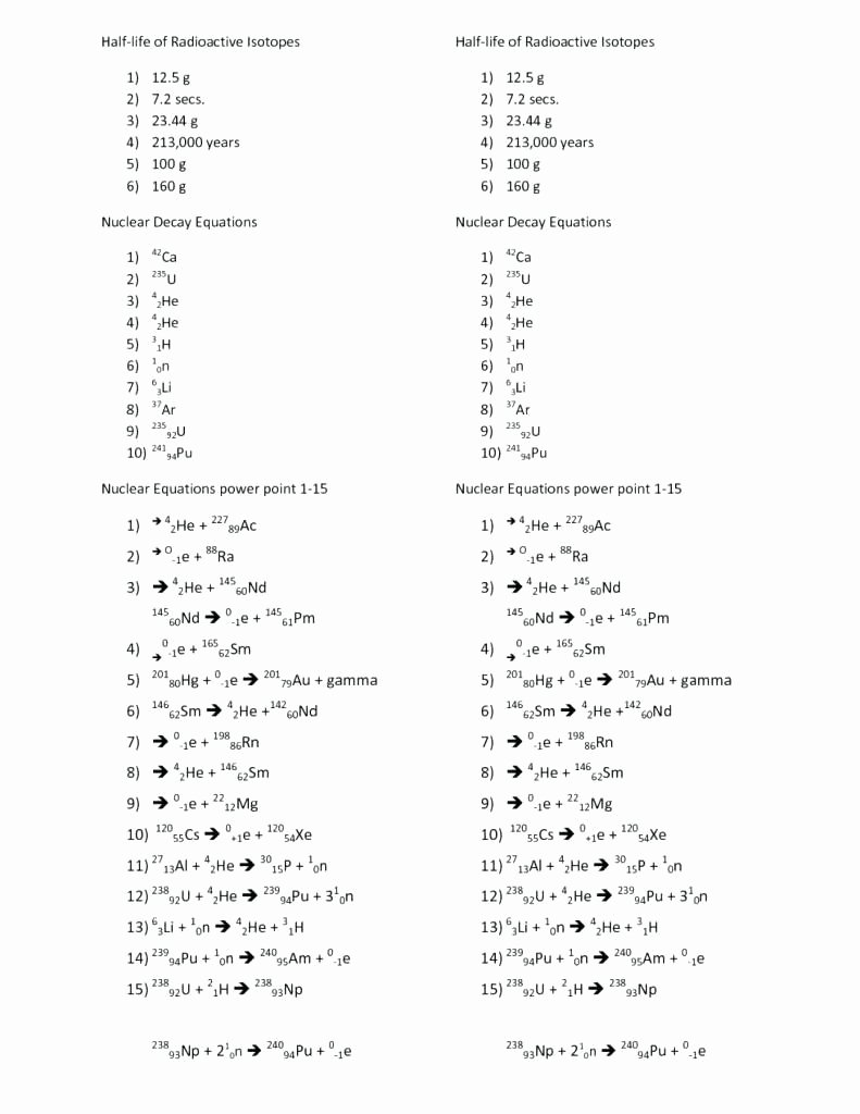 50 Radioactive Decay Worksheets Answers 46