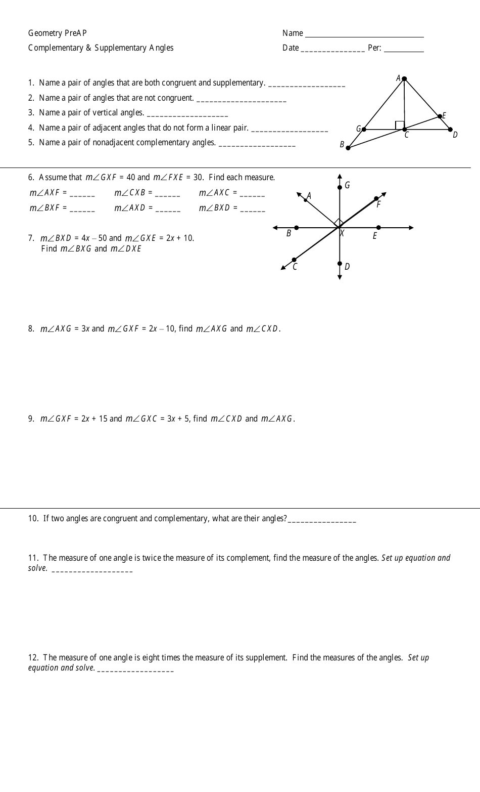 50 Vertical Angles Worksheets Pdf 21