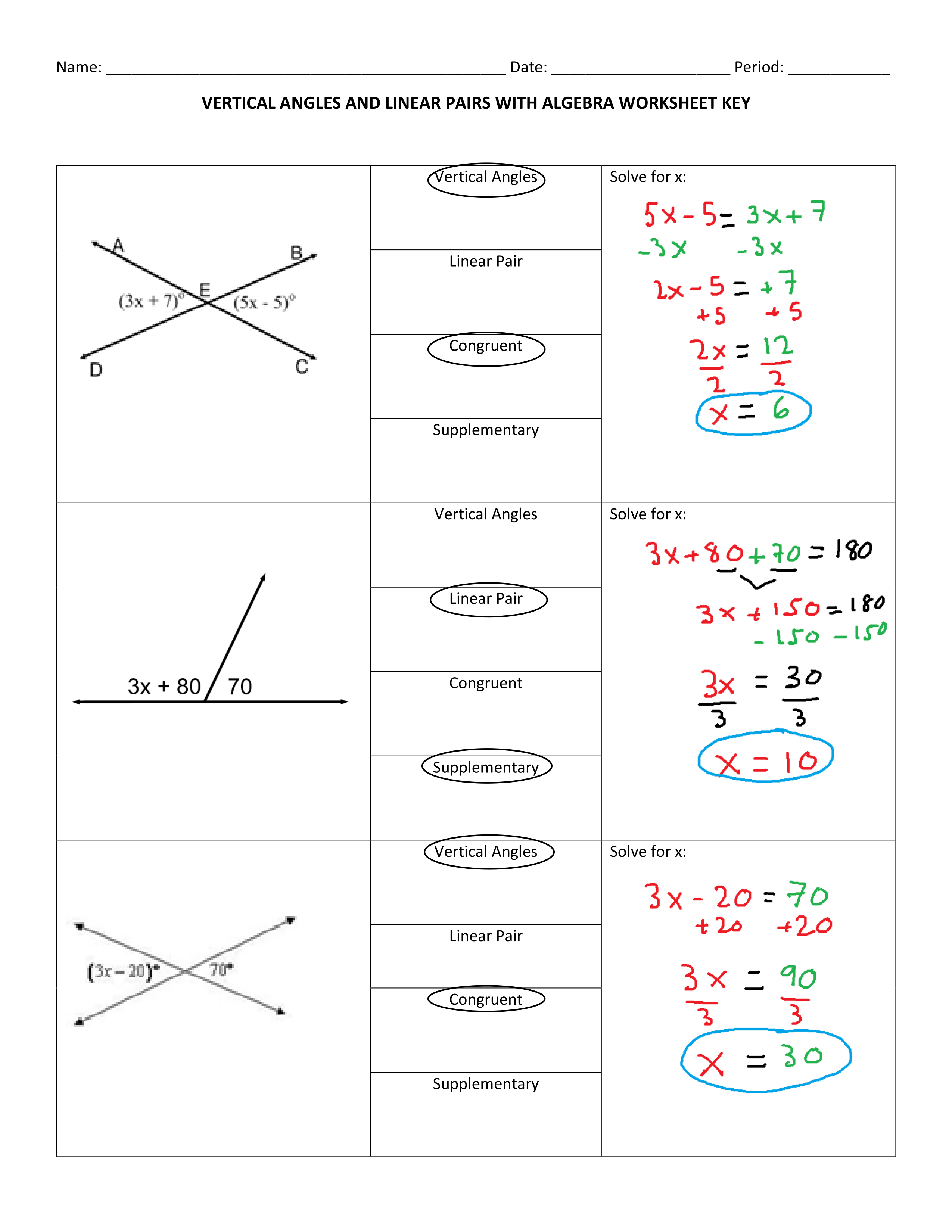 50 Vertical Angles Worksheets Pdf 23