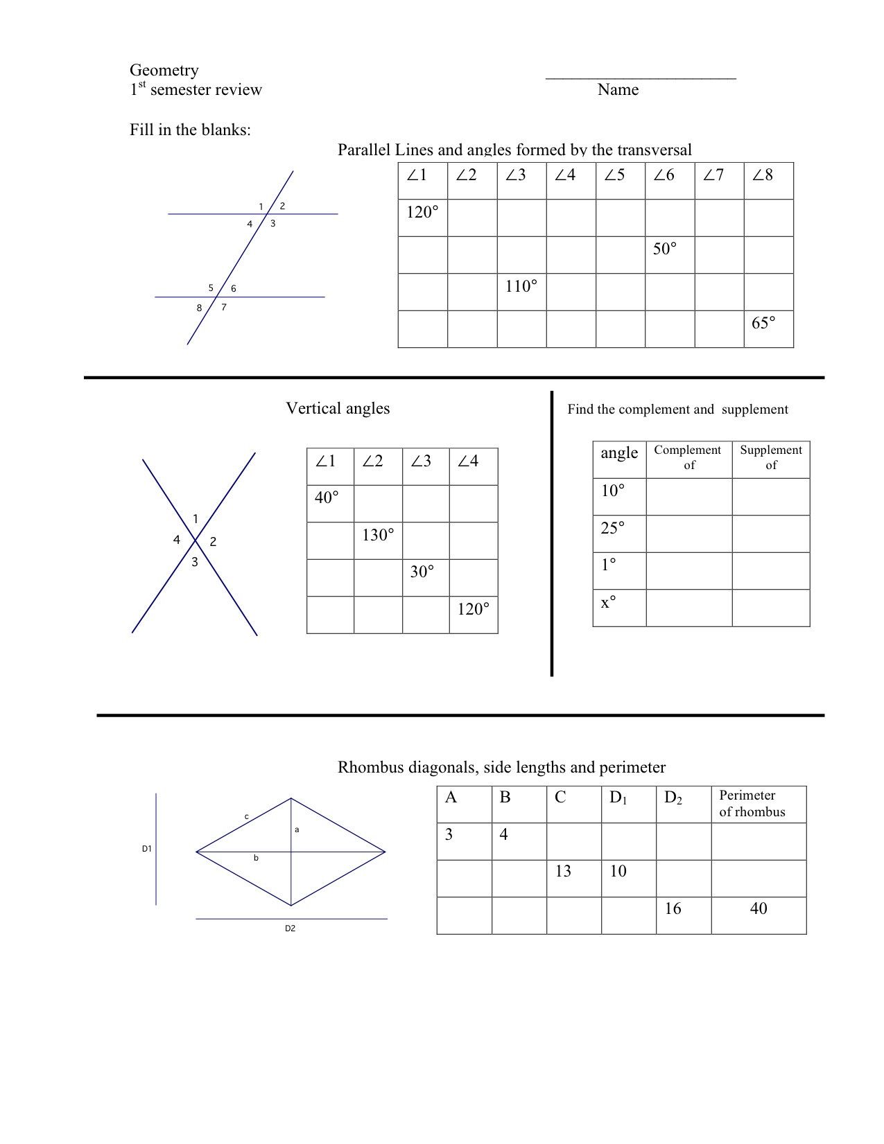 50 Vertical Angles Worksheets Pdf 27