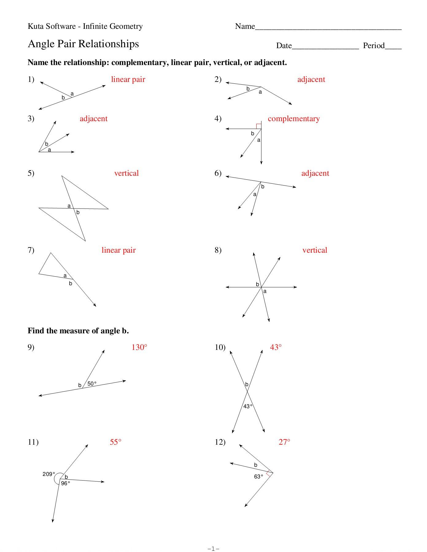 50 Vertical Angles Worksheets Pdf 33