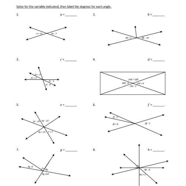 50 Vertical Angles Worksheets Pdf 41